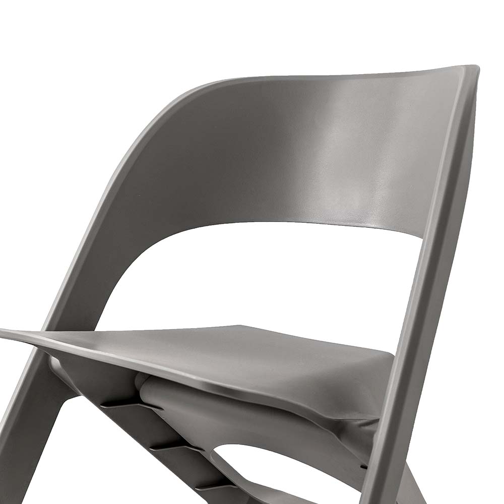 In Set of 4 Dining Chairs Office Cafe Lounge Seat Stackable Plastic Leisure Chairs Grey