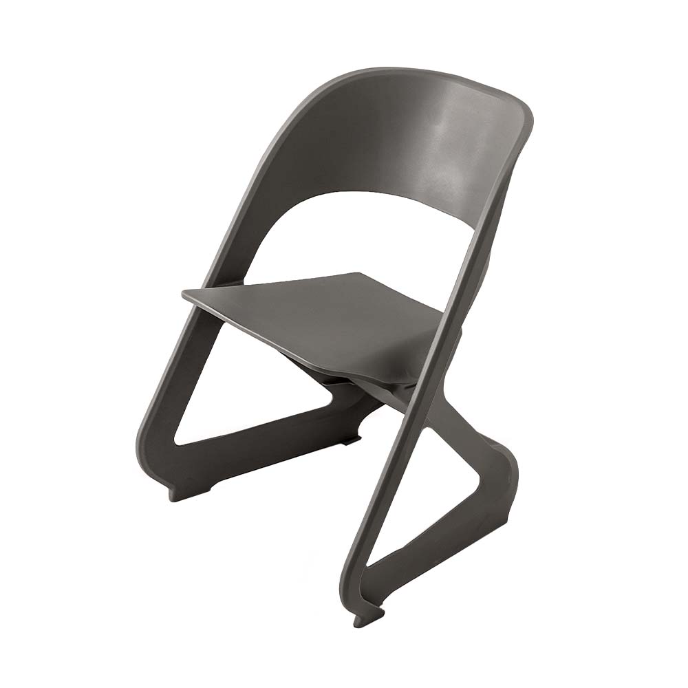 In Set of 4 Dining Chairs Office Cafe Lounge Seat Stackable Plastic Leisure Chairs Grey