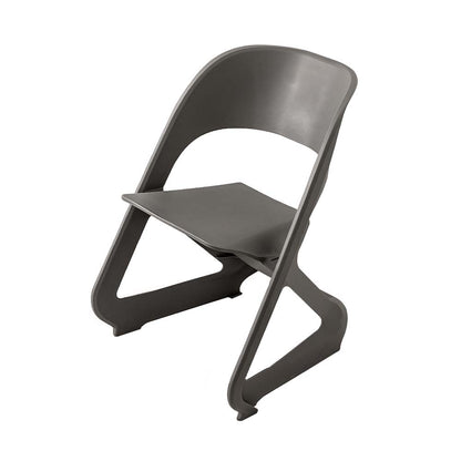 In Set of 4 Dining Chairs Office Cafe Lounge Seat Stackable Plastic Leisure Chairs Grey
