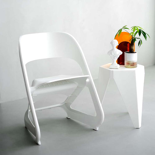 In Set of 4 Dining Chairs Office Cafe Lounge Seat Stackable Plastic Leisure Chairs White