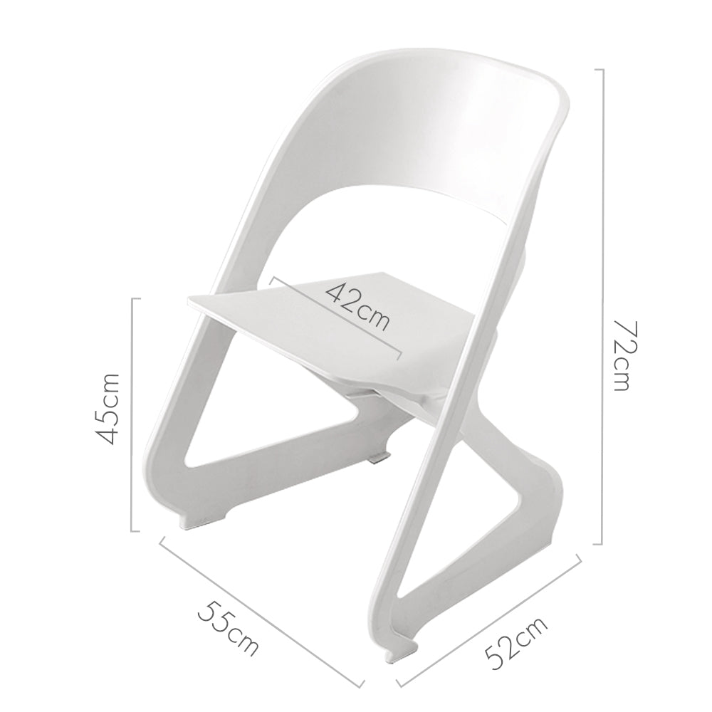 In Set of 4 Dining Chairs Office Cafe Lounge Seat Stackable Plastic Leisure Chairs White