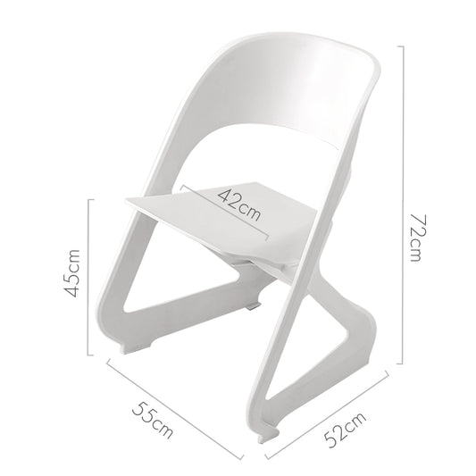 In Set of 4 Dining Chairs Office Cafe Lounge Seat Stackable Plastic Leisure Chairs White