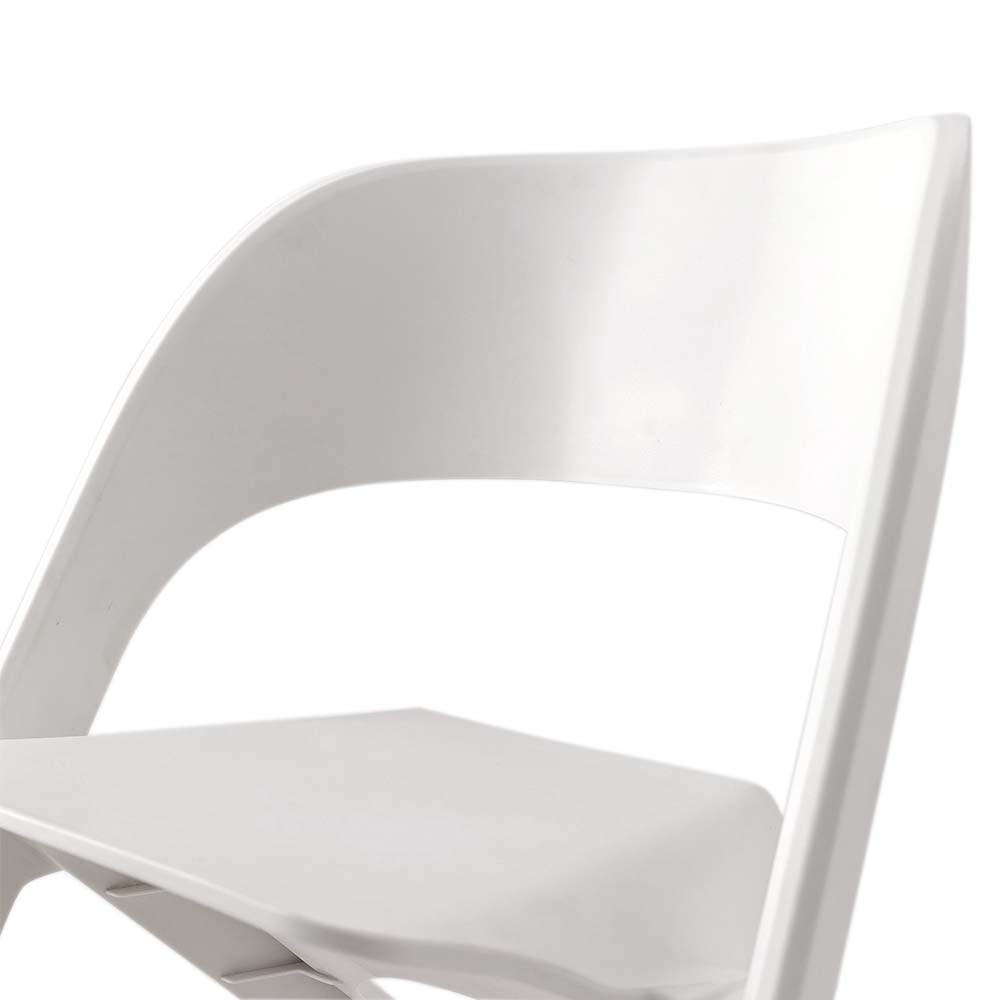 In Set of 4 Dining Chairs Office Cafe Lounge Seat Stackable Plastic Leisure Chairs White
