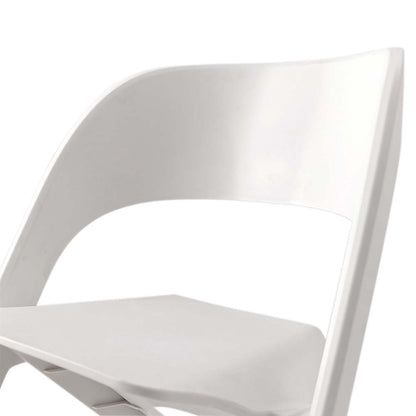 In Set of 4 Dining Chairs Office Cafe Lounge Seat Stackable Plastic Leisure Chairs White