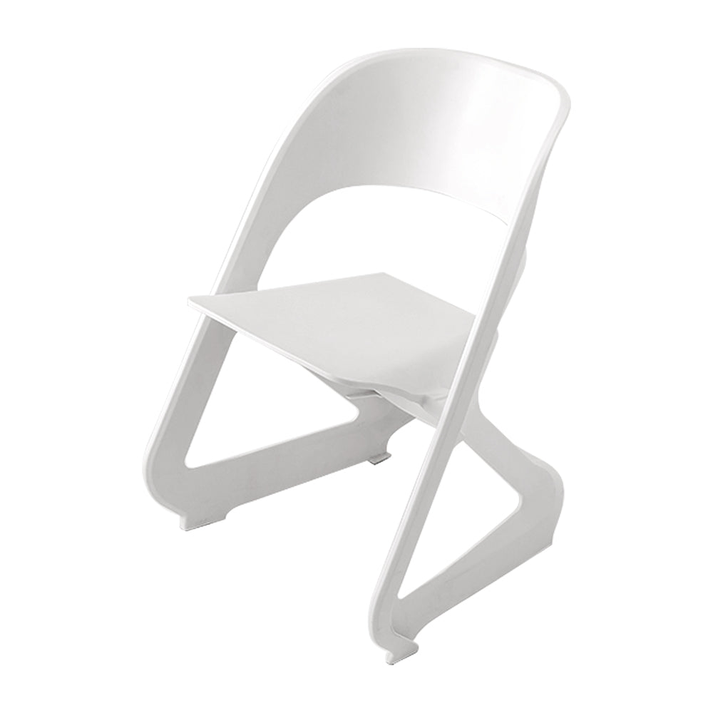 In Set of 4 Dining Chairs Office Cafe Lounge Seat Stackable Plastic Leisure Chairs White