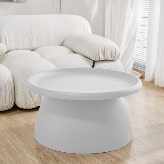Artiss Coffee Table Round 71CM Plastic White - Furniture > Living Room > Coffee Tables
