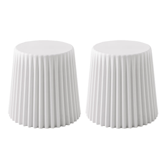 ArtissIn 2x Bar Stools Cupcake Plastic Foot Stool White Furniture > Bar Stools & Chairs