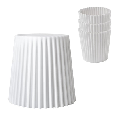 Artiss Set of 4 Cupcake Bar Stools Stackable Foot Stool White Furniture > Bar Stools & Chairs > Table & Bar Stools
