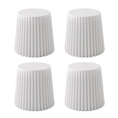 Artiss Set of 4 Cupcake Bar Stools Stackable Foot Stool White Furniture > Bar Stools & Chairs > Table & Bar Stools