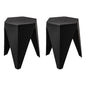 ArtissIn 2x Bar Stools Puzzle Plastic Foot Stool Black Furniture > Bar Stools & Chairs