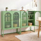 Green 2x buffet sideboard cabinet cupboard storage mesh doors metal green 85cm x 40cm x 120cm - home storage cabinet Australia