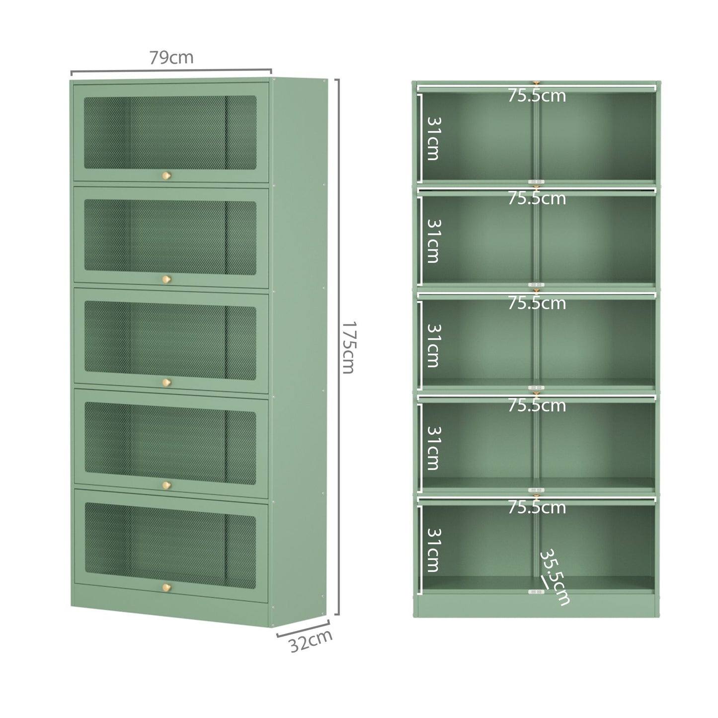 Buffet Sideboard Metal Cabinet - ELIA Green