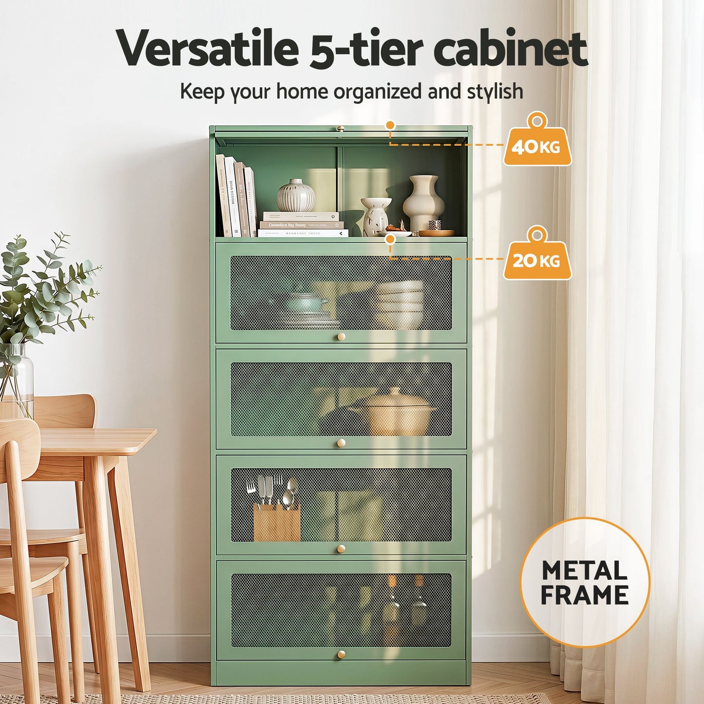 Buffet Sideboard Metal Cabinet - ELIA Green
