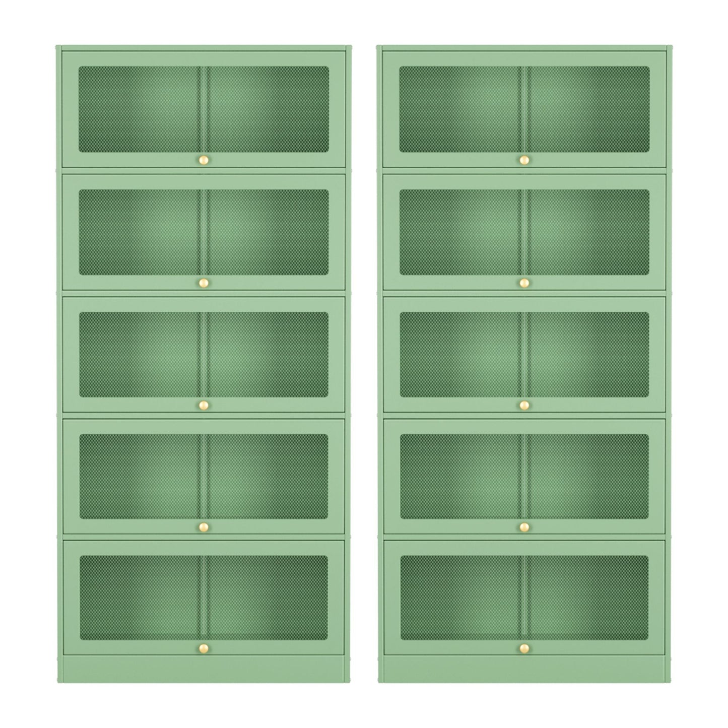 2x Buffet Sideboard Cabinet Storage Cupboard Mesh Doors Metal ELIA Green