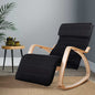 Artiss Rocking Armchair Footrest Nursing Black Afton - Furniture > Bar Stools & Chairs > Arm Chairs & Recliners