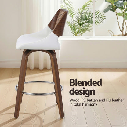 Wooden Bar Stools Set of 3 Swivel Kitchen Counter Stool Chair 60cm Seat Height