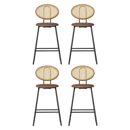 Artiss 4x Bar Stools PU Leather Stools Brown Furniture > Bar Stools & Chairs > Table & Bar Stools