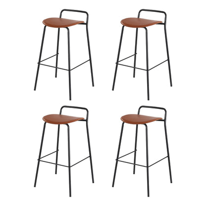 4x Artiss Bar Stools Kitchen Counter Dining Chair Metal Brown - Furniture > Bar Stools & Chairs > Table & Bar Stools
