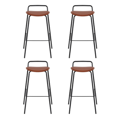4x Artiss Bar Stools Kitchen Counter Dining Chair Metal Brown - Furniture > Bar Stools & Chairs > Table & Bar Stools