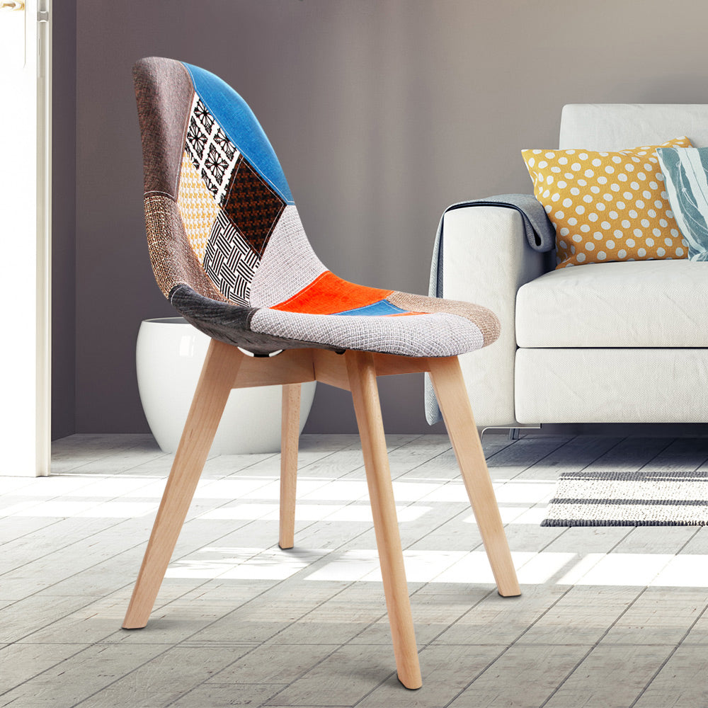 Dining Chairs Set of 2 Fabric Retro Replica DSW