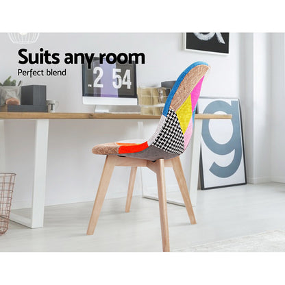 Artiss Dining Chairs Set of 4 Fabric Retro Replica DSW - Furniture > Dining > Kitchen & Dining Chairs