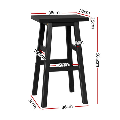 Artiss Bar Stools Kitchen Counter Stools Wooden Chairs Black x4 - Furniture > Bar Stools & Chairs > Table & Bar Stools
