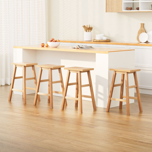 Artiss 4x Bar Stools Kitchen Chairs Wooden Nature - Furniture > Bar Stools & Chairs > Table & Bar Stools