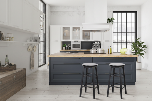 2x Bar Stools Round Chairs Wooden Black