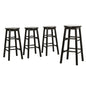 Artiss 4x Bar Stools Round Chairs Wooden Black Furniture > Bar Stools & Chairs > Table & Bar Stools