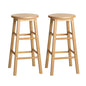 Artiss 2x Bar Stools Round Chairs Wooden Nature - Furniture > Bar Stools & Chairs > Table & Bar Stools