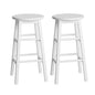 Artiss 2x Bar Stools Round Chairs Wooden White
