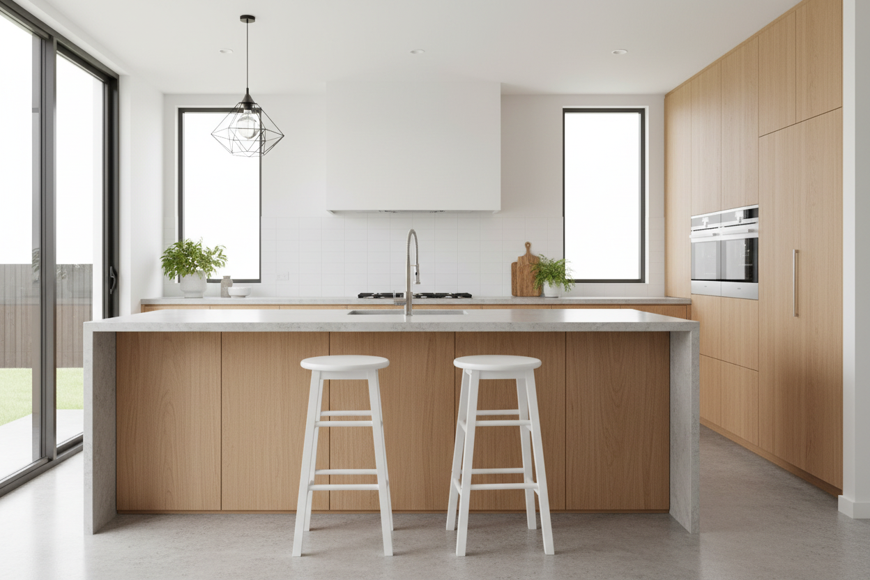 2x Bar Stools Round Chairs Wooden White