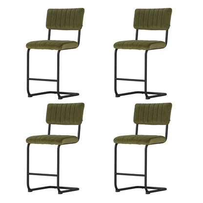 Artiss 4x Bar Stools Velvet Chairs Green - Furniture > Bar Stools & Chairs > Table & Bar Stools