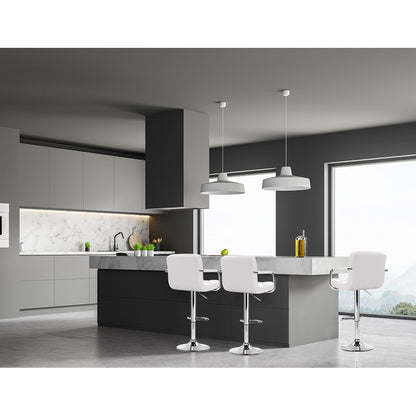 Artiss 4x Bar Stools Leather Gas Lift w/Armrest White - Furniture > Bar Stools & Chairs > Table & Bar Stools