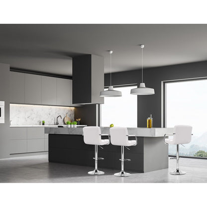 Artiss 4x Bar Stools Leather Gas Lift w/Armrest White - Furniture > Bar Stools & Chairs > Table & Bar Stools