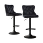 Artiss 2x Velvet Bar Stool Adjustable Height Nailhead Trim Kitchen Counter Stool - Furniture > Bar Stools & Chairs >