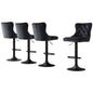 4x Velvet Bar Stool Adjustable Height Nailhead Trim Kitchen Counter Stool - Furniture > Bar Stools & Chairs > Table &
