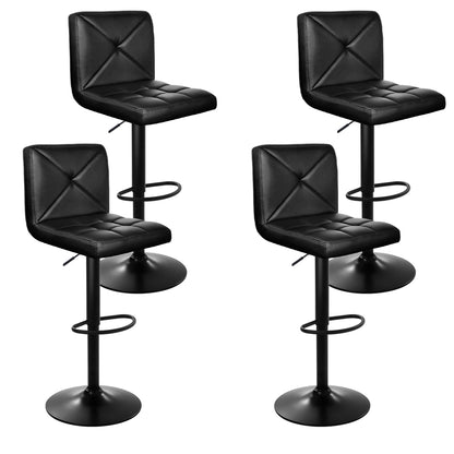 Artiss 4x Bar Stools Gas Lift Leather Chair Black - Furniture > Bar Stools & Chairs > Table & Bar Stools
