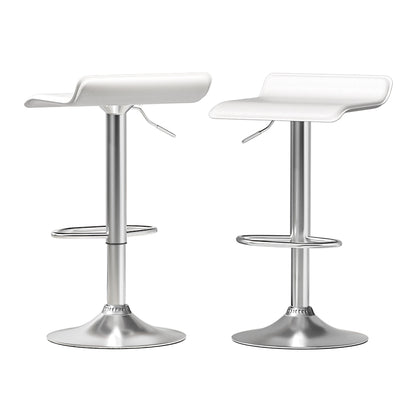 Artiss 2x Bar Stools Faux Leather Chair White - Furniture > Bar Stools & Chairs > Table & Bar Stools