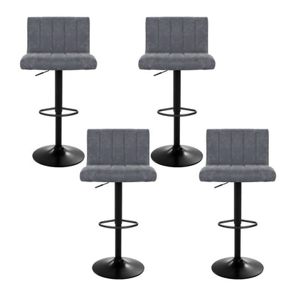 Artiss 4x Bar Stools Vintage Leather Gas Lift Grey - Furniture > Bar Stools & Chairs > Massage Chairs