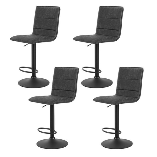 Artiss 4x Bar Stools Gas Lift Vintage Leather Grey - Furniture > Bar Stools & Chairs > Massage Chairs