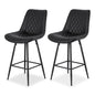 Artiss 2x Bar Stools Kitchen Dining Chair Counter Stool Diamond PU Leather Black