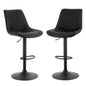 Artiss 2x Bar Stools Kitchen Swivel Gas Lift Counter Chair Diamond Leather Black