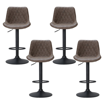 Artiss 4x Bar Stools Gas Lift Vintage Leather Brown - Furniture > Bar Stools & Chairs > Massage Chairs