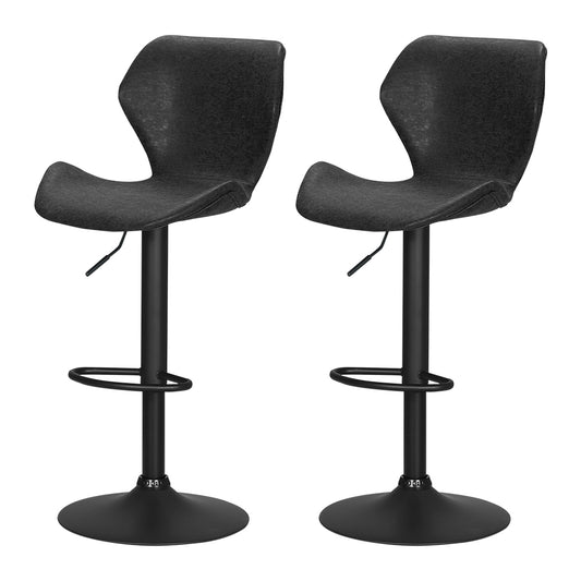 Artiss Bar Stools Kitchen Counter Stools Swivel Gas Lift Vintage Chairs Black x2 - Furniture > Bar Stools & Chairs >