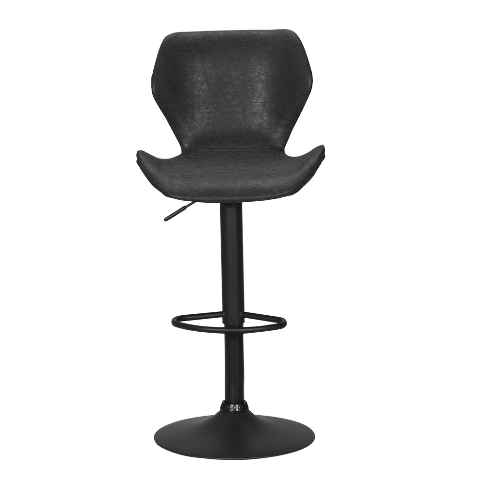 Artiss Bar Stools Kitchen Counter Stools Swivel Gas Lift Vintage Chairs Black x2 - Furniture > Bar Stools & Chairs >