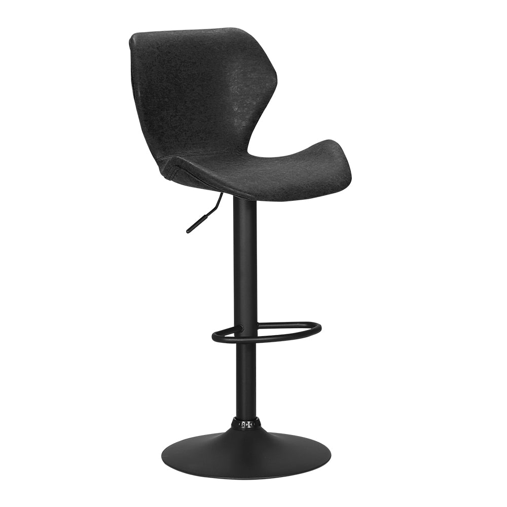 Artiss Bar Stools Kitchen Counter Stools Swivel Gas Lift Vintage Chairs Black x2 - Furniture > Bar Stools & Chairs >