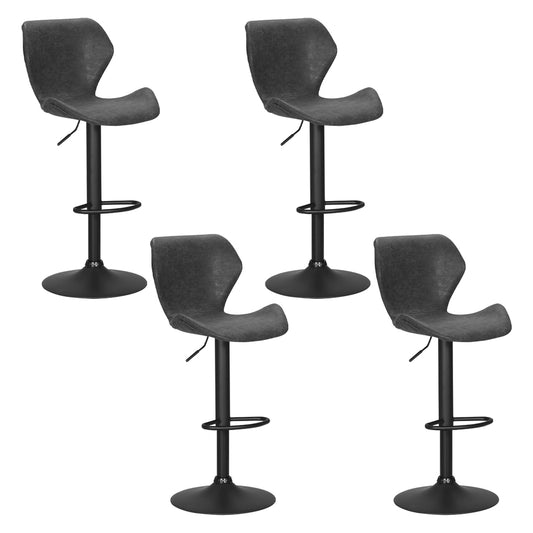 Artiss 4x Bar Stools Vintage Leather Gas Lift Black - Furniture > Bar Stools & Chairs > Massage Chairs