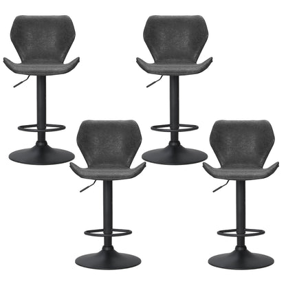 Artiss 4x Bar Stools Vintage Leather Gas Lift Black - Furniture > Bar Stools & Chairs > Massage Chairs