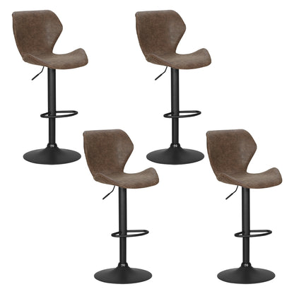 Artiss 4x Bar Stools Vintage Leather Gas Lift Brown - Furniture > Bar Stools & Chairs > Massage Chairs
